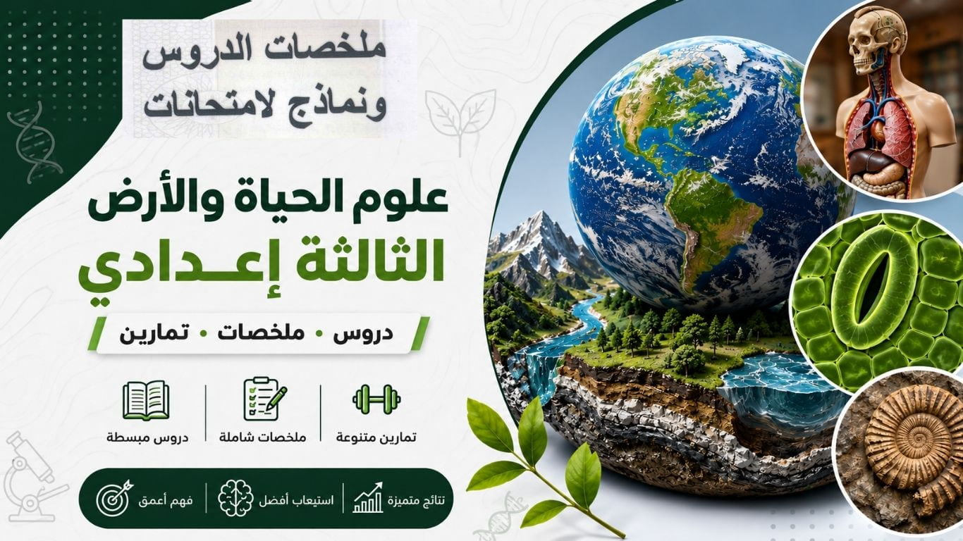 دروس ملخصات تمارين علوم الحياة والارض الثالثة اعدادي